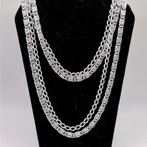 Sarah Coventry 24” Silver-toned Chain Layered Necklace